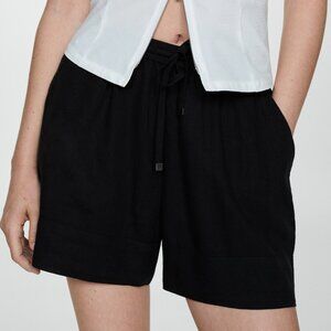 Mango Black Fluid Shorts With Drawstring/NWT/M